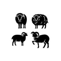 Sheep silhouette with standing pose vector
