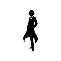 Man silhouette profile picture anime style vector