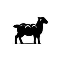 Sheep silhouette with standing pose vector