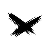 Grunge letter X handdrawn with brush vector