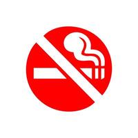 No de fumar, prohibición firmar, fuego peligro riesgo icono insignia, etiqueta con roto cigarrillo, campo de tiro al blanco, No tirar basura cinta concepto, prohibir, peligro, elemento plano estilo aislado en blanco antecedentes vector