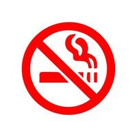 No smoking, prohibition sign, fire hazard risk icon badge, label with broken cigarette, butts, no littering ribbon concept, prohibit, danger, element flat style isolated on white background vector