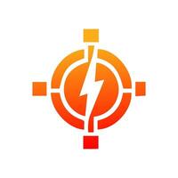 Thunder and Bolt Lighting Flash Icons Flat Style vector