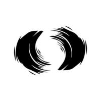 Black grunge round shapes. Brush strokes frames elements, frames for design. Isolated on white background. vector