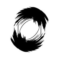 Black grunge round shapes. Brush strokes frames elements, frames for design. Isolated on white background. vector