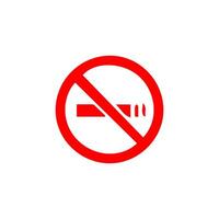 No smoking, prohibition sign, fire hazard risk icon badge, label with broken cigarette, butts, no littering ribbon concept, prohibit, danger, element flat style isolated on white background vector