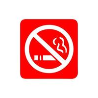 No de fumar, prohibición firmar, fuego peligro riesgo icono insignia, etiqueta con roto cigarrillo, campo de tiro al blanco, No tirar basura cinta concepto, prohibir, peligro, elemento plano estilo aislado en blanco antecedentes vector