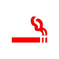 No smoking, prohibition sign, fire hazard risk icon badge, label with broken cigarette, butts, no littering ribbon concept, prohibit, danger, element flat style isolated on white background vector