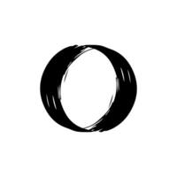 Black grunge round shapes. Brush strokes frames elements, frames for design. Isolated on white background. vector