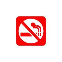 No de fumar, prohibición firmar, fuego peligro riesgo icono insignia, etiqueta con roto cigarrillo, campo de tiro al blanco, No tirar basura cinta concepto, prohibir, peligro, elemento plano estilo aislado en blanco antecedentes vector