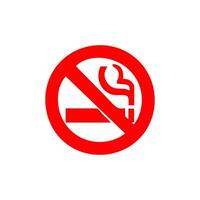 No smoking, prohibition sign, fire hazard risk icon badge, label with broken cigarette, butts, no littering ribbon concept, prohibit, danger, element flat style isolated on white background vector