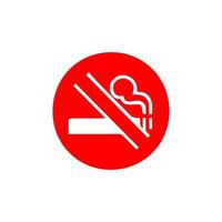 No smoking, prohibition sign, fire hazard risk icon badge, label with broken cigarette, butts, no littering ribbon concept, prohibit, danger, element flat style isolated on white background vector