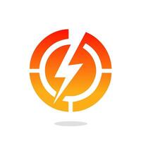 Thunder and Bolt Lighting Flash Icons Flat Style vector