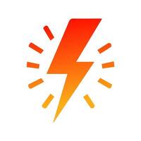 Thunder and Bolt Lighting Flash Icons Flat Style vector