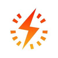 Thunder and Bolt Lighting Flash Icons Flat Style vector