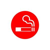 No smoking, prohibition sign, fire hazard risk icon badge, label with broken cigarette, butts, no littering ribbon concept, prohibit, danger, element flat style isolated on white background vector