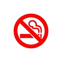 No de fumar, prohibición firmar, fuego peligro riesgo icono insignia, etiqueta con roto cigarrillo, campo de tiro al blanco, No tirar basura cinta concepto, prohibir, peligro, elemento plano estilo aislado en blanco antecedentes vector