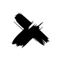 Grunge letter X handdrawn with brush vector