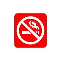 No de fumar, prohibición firmar, fuego peligro riesgo icono insignia, etiqueta con roto cigarrillo, campo de tiro al blanco, No tirar basura cinta concepto, prohibir, peligro, elemento plano estilo aislado en blanco antecedentes vector