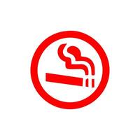 No smoking, prohibition sign, fire hazard risk icon badge, label with broken cigarette, butts, no littering ribbon concept, prohibit, danger, element flat style isolated on white background vector