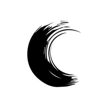 Black grunge round shapes. Brush strokes frames elements, frames for design. Isolated on white background. vector