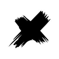 Grunge letter X handdrawn with brush vector