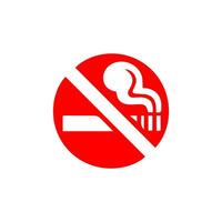 No smoking, prohibition sign, fire hazard risk icon badge, label with broken cigarette, butts, no littering ribbon concept, prohibit, danger, element flat style isolated on white background vector