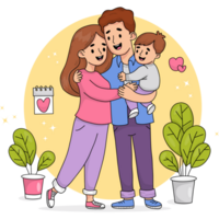 familia feliz con hijo png