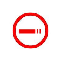 No smoking, prohibition sign, fire hazard risk icon badge, label with broken cigarette, butts, no littering ribbon concept, prohibit, danger, element flat style isolated on white background vector