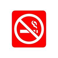 No de fumar, prohibición firmar, fuego peligro riesgo icono insignia, etiqueta con roto cigarrillo, campo de tiro al blanco, No tirar basura cinta concepto, prohibir, peligro, elemento plano estilo aislado en blanco antecedentes vector