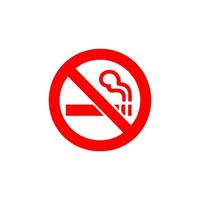 No smoking, prohibition sign, fire hazard risk icon badge, label with broken cigarette, butts, no littering ribbon concept, prohibit, danger, element flat style isolated on white background vector