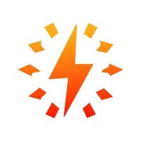 Thunder and Bolt Lighting Flash Icons Flat Style vector