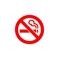 No smoking, prohibition sign, fire hazard risk icon badge, label with broken cigarette, butts, no littering ribbon concept, prohibit, danger, element flat style isolated on white background vector