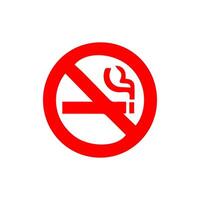 No smoking, prohibition sign, fire hazard risk icon badge, label with broken cigarette, butts, no littering ribbon concept, prohibit, danger, element flat style isolated on white background vector