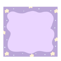 a purple frame with stars and flowers on it png