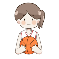 Basketball Clip Art Mädchen halten ein Basketball png