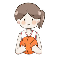 basketball clipart girl holding a basketball png