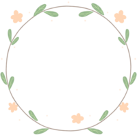 a circle frame with flowers and leaves on it png