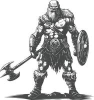 ogre warrior full body images using Old engraving style vector