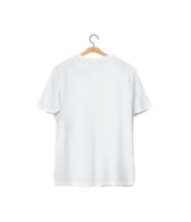 Realistic white t shirt back view with hanger png