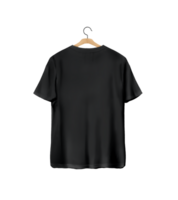 Black TShirt back view with hanger png