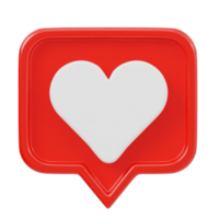 Heart icon 3d render illustration png