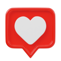 Heart icon 3d render illustration png