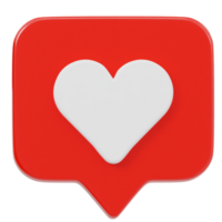 Heart icon 3d render illustration png