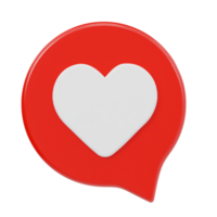 Heart icon 3d render illustration png