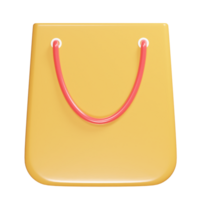 Shoping bag icon 3d render illustration png