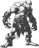 orc full body images using Old engraving style vector
