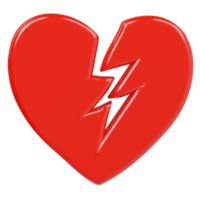 roto corazón icono 3d hacer ilustración png