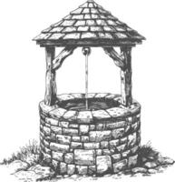 old water well images using Old engraving style vector