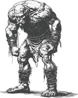 orc full body images using Old engraving style vector